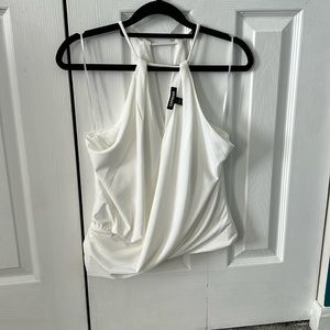 Express White V Neck Top